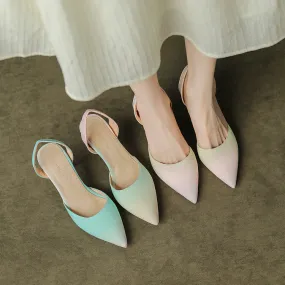 Women's Gradient Pointed Toe Slingbacks Spool Heel Sandals