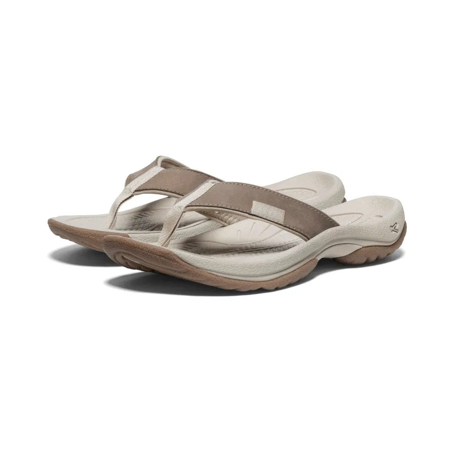 Women's Kona Leather Flip-Flop  |  Brindle/Silver Birch